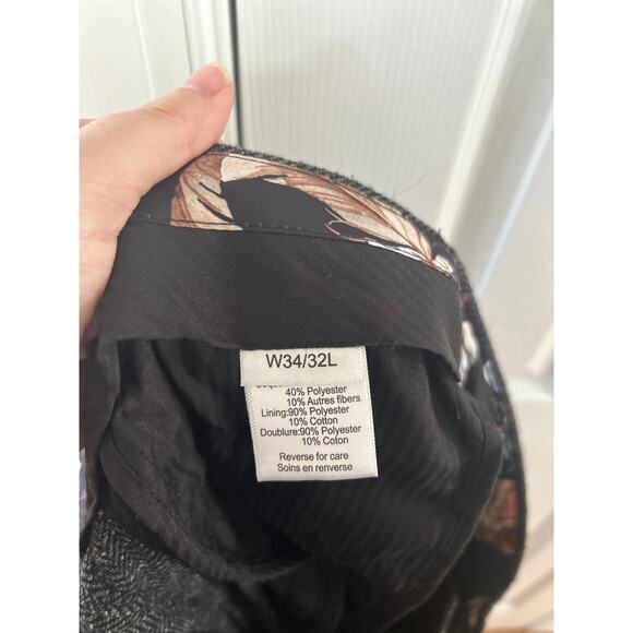 Paisley & Gray Grey Herringbone Tweed Wool Blend Slim Fit Trousers 36/30 - Picture 5 of 8